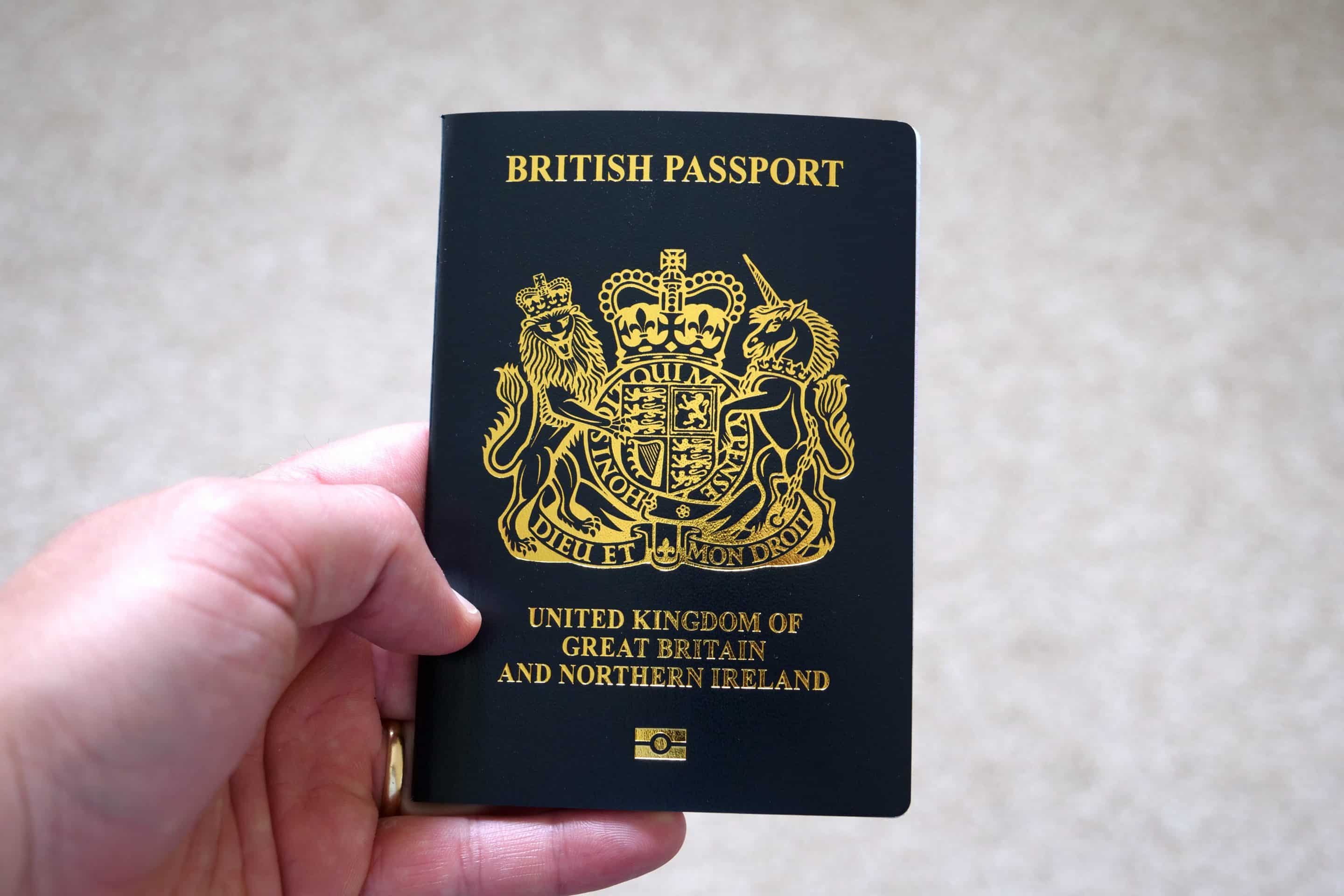 British passport that contains a certificate of entitlement for right of abode