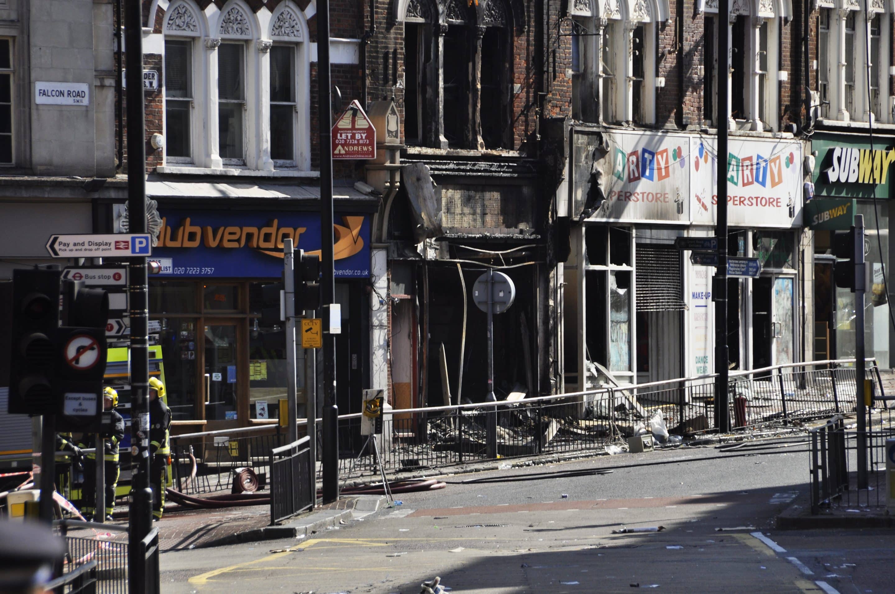 image displaying the aftermath of the 2011 london riots which resulted in multiple affray charges